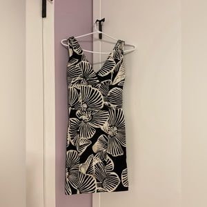 Black and white floral dress, size 6.